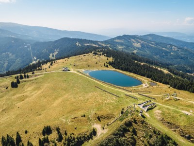 Der Speicherteich von oben